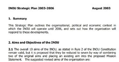 INOU Plan for 2003 - 2006